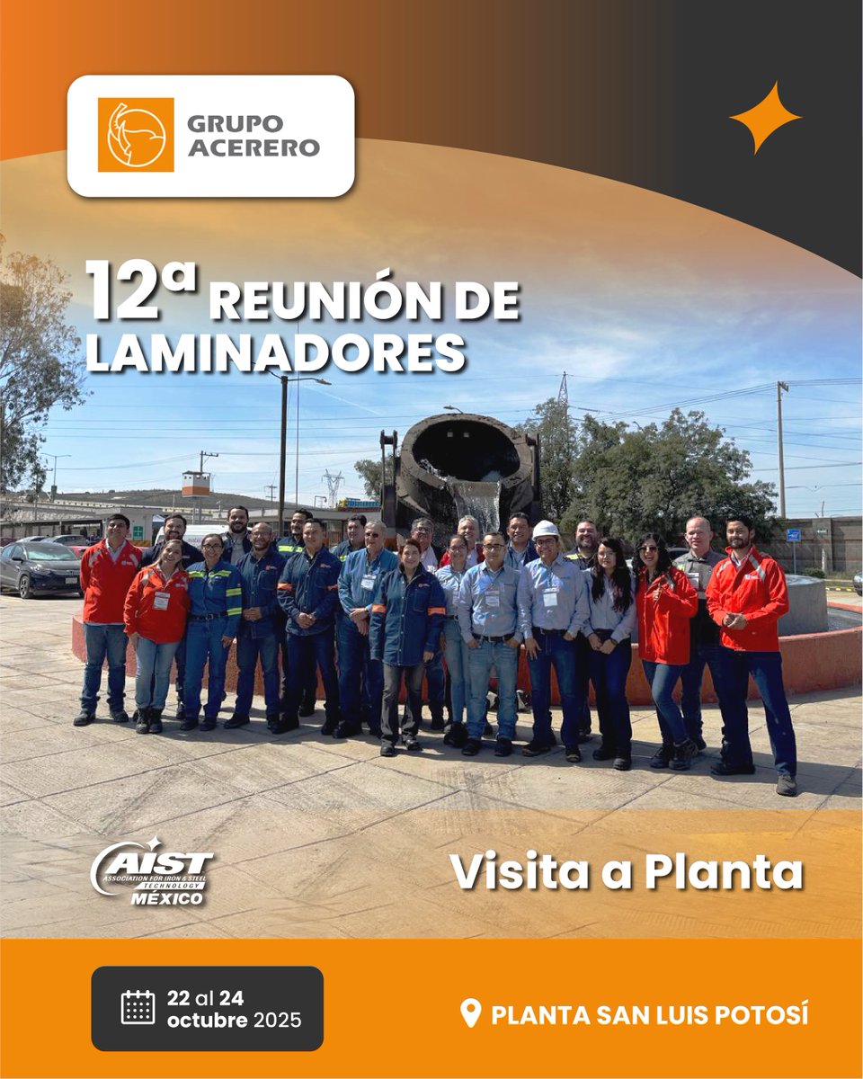🔥 12ª Reunión de la Laminadores👷🏼‍♀️👷🏼‍♂️

🤓 ¡2 días muy enriquecedores con intercambio de ideas y temas relevantes!

❇️ Gracias a Grupo Acerero Planta San Luis Potosí por ser sede y a todos los asistentes.

#grupoacerero #SLP #acero #aistmx #comité #laminación