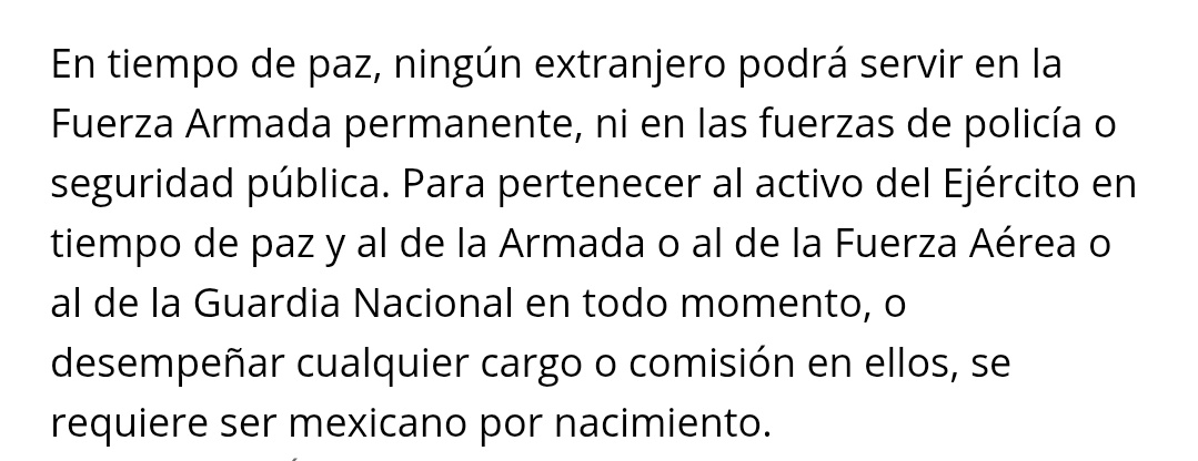 <a href="/Paimonking/">Little Demon</a> Dice la piruja esa que su marido es 'nacido en San Diego'. Mira, CONSTITUCIONALMENTE, nadie que haya nacido fuera de territorio nacional puede pertenecer a las FFAA. ni corporaciones policíacas del país, art. 32 CPEUM. Policía sí fue; lo que no es, es ciudadano de EEUU. Pinche