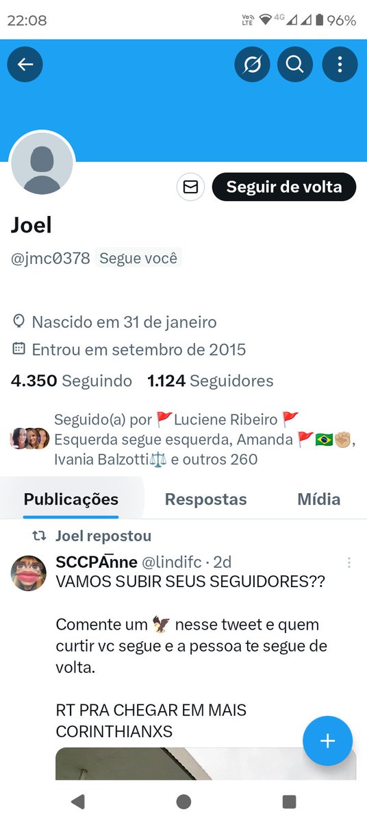 Confiram quem vcs seguem 
Sem juízo de valor 
Nem sei..