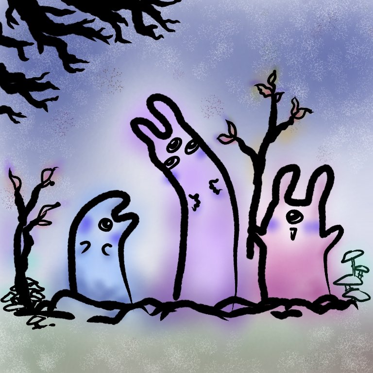 モライムの亜種たちが
夜の森でうにょうにょと
動き始めたよ〜🌙

秋が深くなってくると
夜が長くて楽しいね♪♪♪
#ハロウィン
#おばけ 
#人外 
#単眼