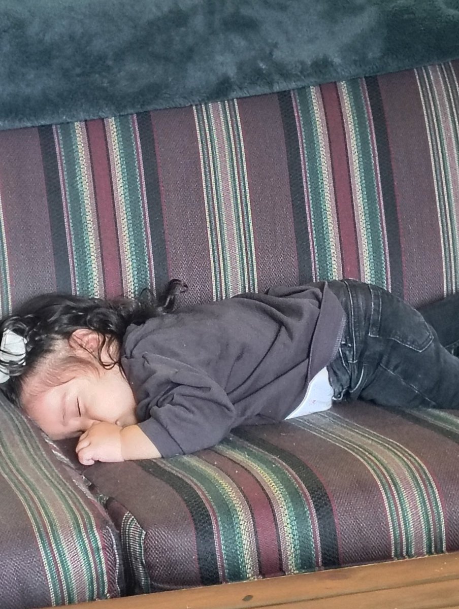 JosephMulak's tweet photo. Lakelyn comes to Grandpa's house and falls asleep. Rude! https://t.co/bcJK7eCHHA