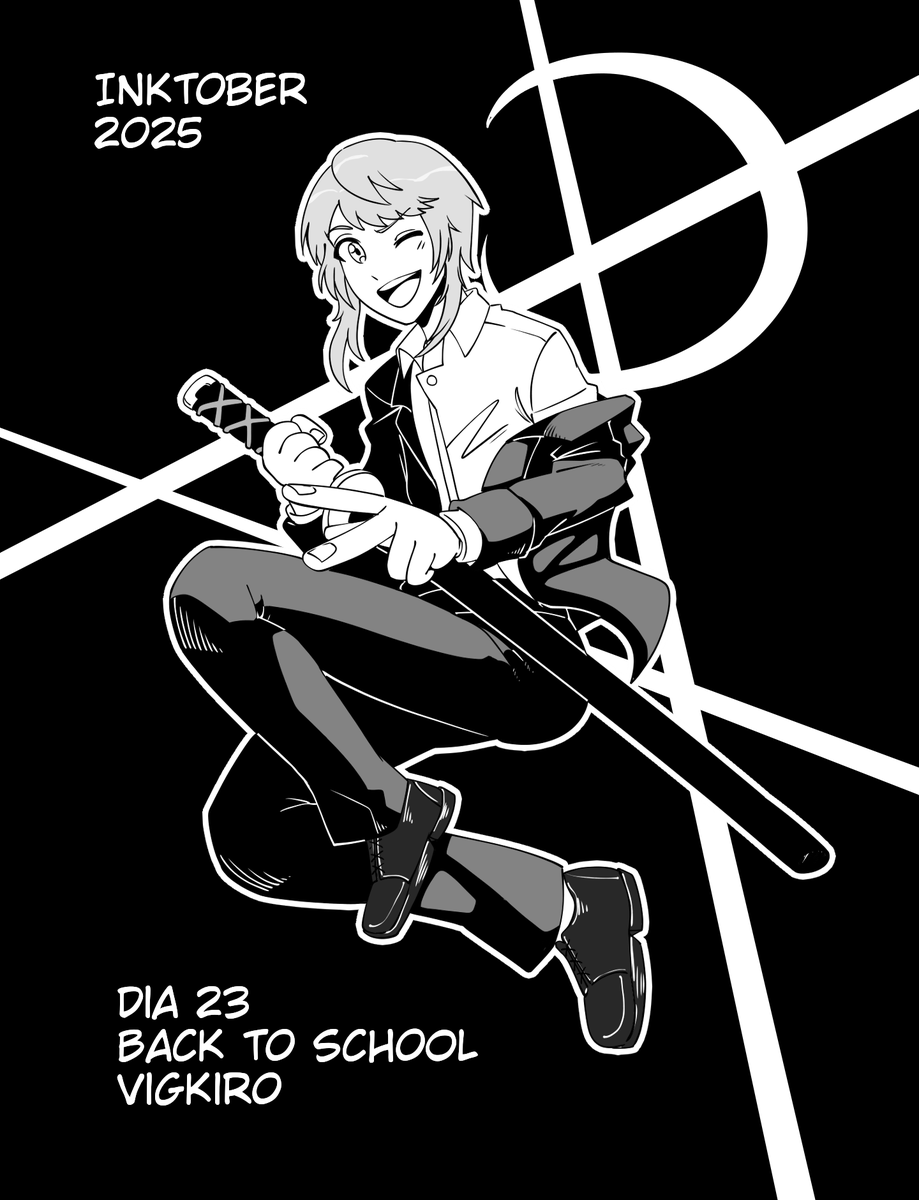 nasefuwa's tweet photo. Dia 23 - Back to School
@vigkiro 
Un solo corte será necesario para romper tus barreras y conectar nuestros corazones
#Inktober #Inktober2025 https://t.co/nNAWyMqg7C
