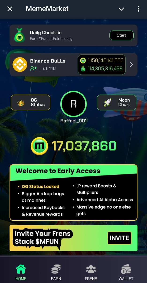 dash_web4's tweet image. 🚨Join My Alpha Access!

​Stop waiting for the moon, build your bag now! I&apos;m already stacking 17M+ $MFUN in MemeMarket Early Access.

👉 Get my OG Status perks: bigger airdrops, revenue rewards, and Advanced AI Alpha Access!
​Join me before Mainnet! 👇

t.me/MemeMarket_the…