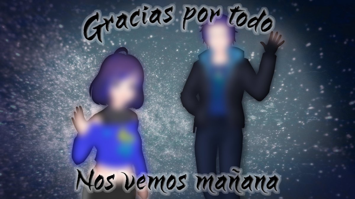 Ya es mañana, la última y nos vamos, ya casi termino de preparar la sorpresa y se que tampoco será mucho pero espero que les agrade porque de alguna manera todos están incluidos en ella
Mañana tendremos el último chismecito y haremos el último karaoke 
#Vtuber #twitchstreamer