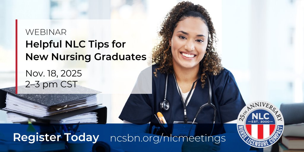 What is an interstate compact, and how does the NLC work? What are the common myths and misunderstandings? What resources are available? Find out by attending a free NLC educational webinar for new nursing graduates, Nov. 18, from 2-3 pm CST. Sign up here: nursecompact.com/stay-informed.…
