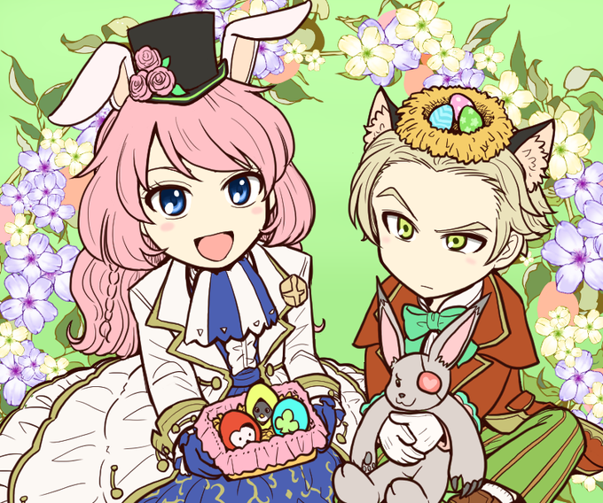 ToSちゃんのころはこんな絵描いてました。ウサみみピンク髪女子と触覚付きデコだしで一切ブレでませんね私! 