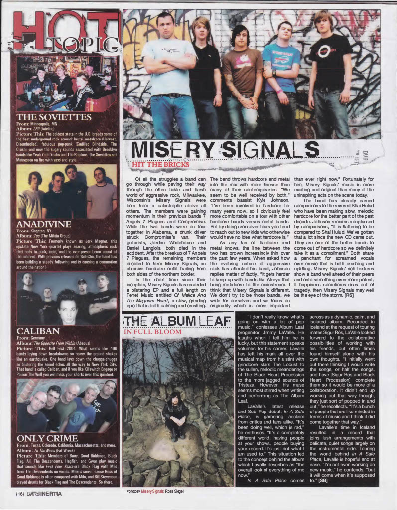Misery Signals in Law of Inertia 21 - Nov/Dec 2004