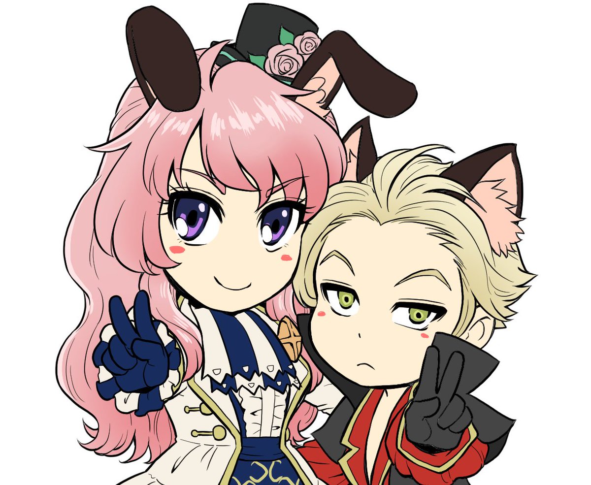 ToSちゃんのころはこんな絵描いてました。ウサみみピンク髪女子と触覚付きデコだしで一切ブレでませんね私! 