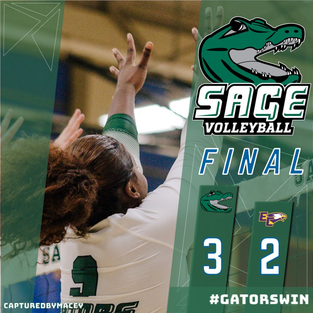 #RussellSageCollege Women's Volleyball moved one step closer to a playoff berth with Friday's 3-2 win at Elmira.

Read More 📰: sagegators.com/x/awg3y

#SageNation / #SageGators / #GatorsWin
🐊🏐