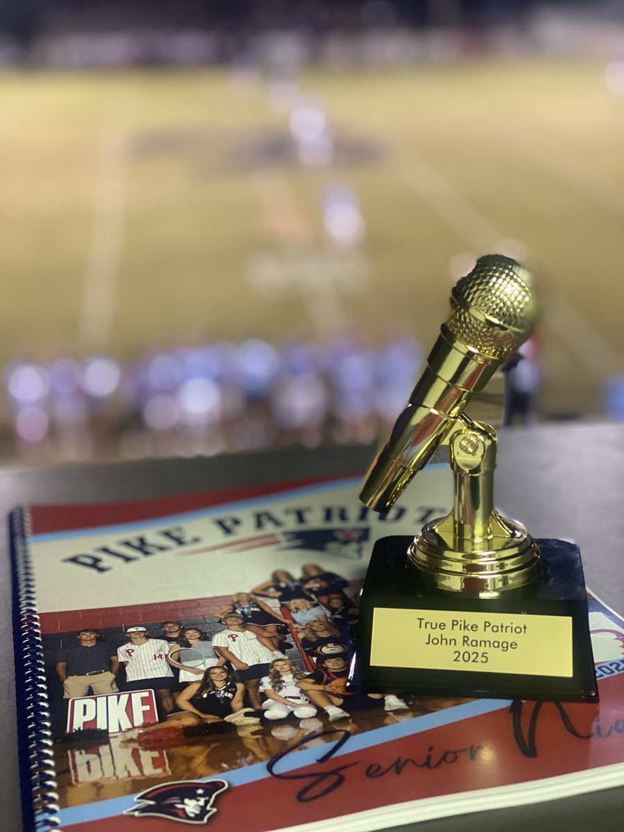 John_R_Ramage's tweet photo. Tonight marks the end of the fall sports season for the @PikeLibPatriots and the end of my tenure in its press-box. I have enjoyed the best seat in the house for 13 years and hope the next crew has half as much fun as we did. This may be #ByePike but I will always cheer #GoPike. https://t.co/Nbti5JurK8