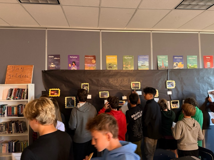CMSGoBlue's tweet image. During this “art museum” experience, students analyzed visual pieces, developed creative titles and exhibit descriptions, and wrote about what life might be like on another planet. Their imagination and insight were truly out of this world! 
#CMSLearns 
#LearningThroughCreativity