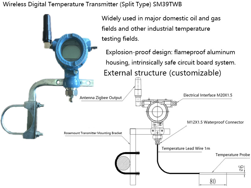 xiodng250196's tweet image. Split-type wireless temp transmitter for harsh environments. Zigbee networking, configurable as router/coordinator. Adjustable mounting/depth with clear visual displays. Built for industrial reliability. #IndustrialIoT #Zigbee #ProcessControl