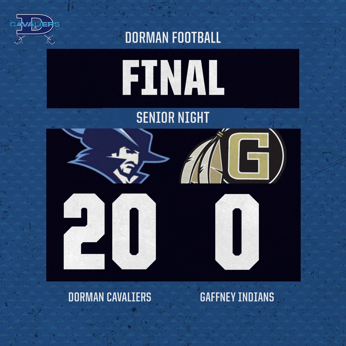 DormanAthletics's tweet photo. A senior night shutout for the Cavaliers!

#GoCavs | #DormanFootball https://t.co/2ad05CdYsq