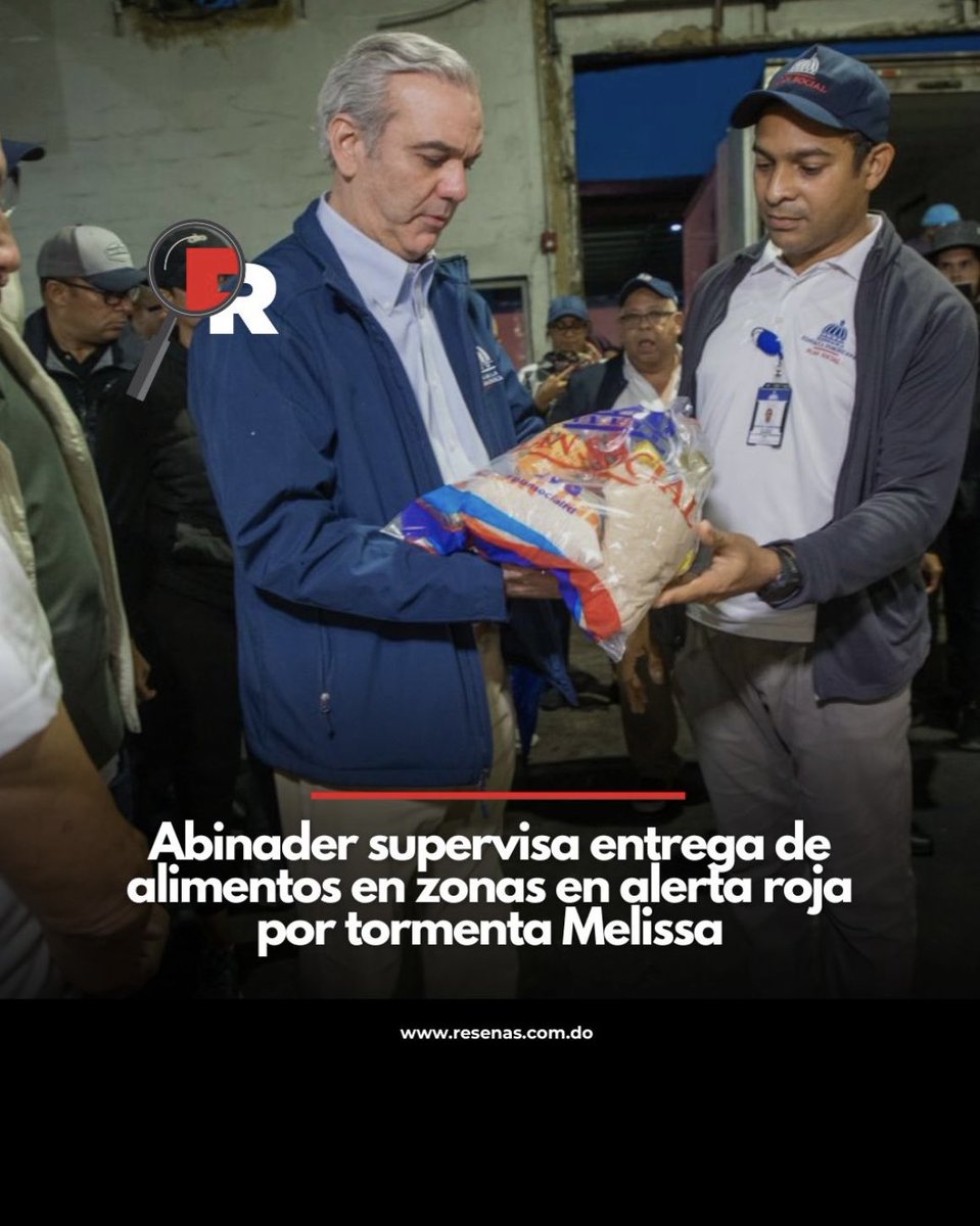 El Sistema 911 puso sus drones de carga a disposición del Plan Social para entrega de raciones en zonas incomunicadas”, a propósito de las inundaciones provocadas por la tormenta Melissa por la región del Caribe. El presidente <a href="/luisabinader/">Luis Abinader</a> acudió a inspeccionar la distribución y