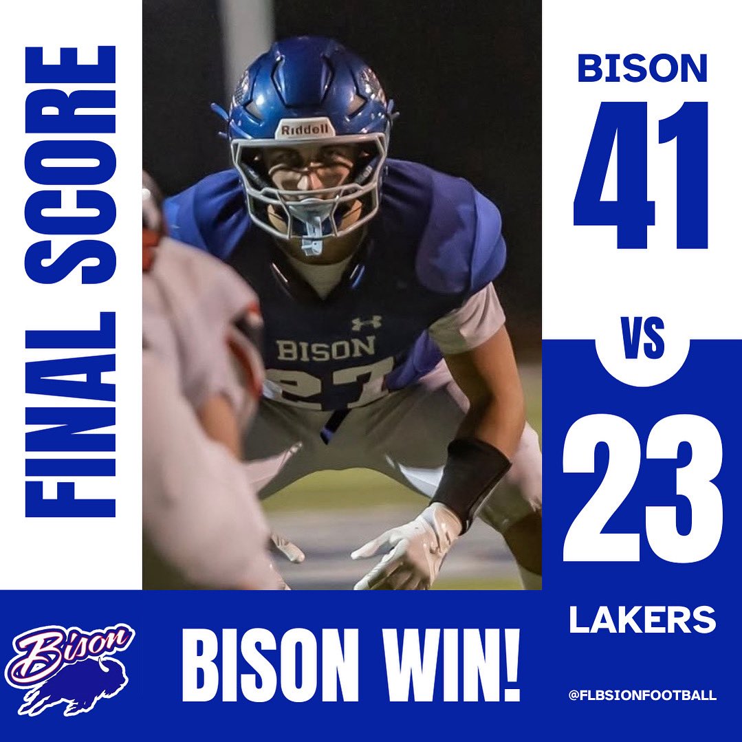 Final: Fort Leboeuf 41 Mercyhurst Prep 23. Great team effort tonight. Playoffs begin next week and we will find out who we play Sunday! LETS GO BISON! 🦬 💪