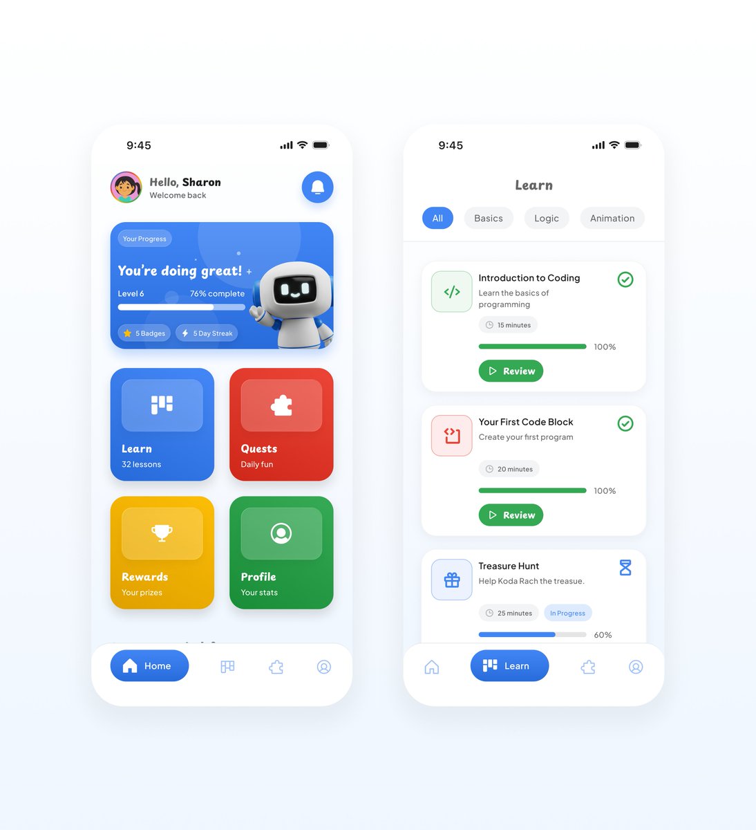 Chisomm_Favour's tweet image. Just wrapped up the Stage 1 HNG Design Challenge, Koda Jr, a coding app that helps kids learn programming through fun lessons, quests, and rewards.
Built with a simple goal; make learning to code feel fun. 😉
#UIDesign #HNG