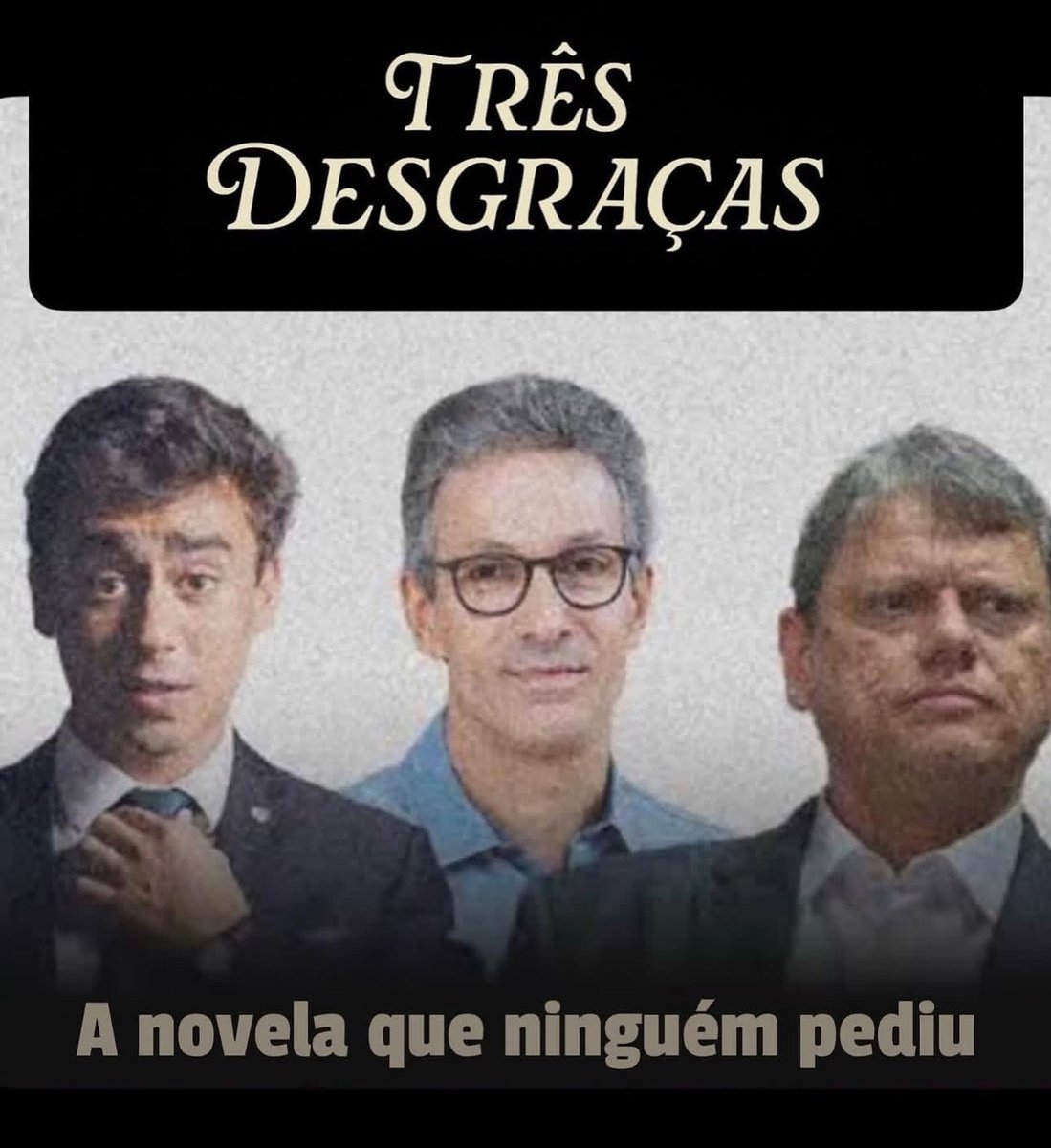 🚨 Gente amanhã postarei um vídeo da minha novela paralela chamada Três Desgraças

Os personagens da esquerda pra direita: 

É o “sem graça”, o “que desgraça” e o “nem de graça”

#TrêsGraças #TresGracas