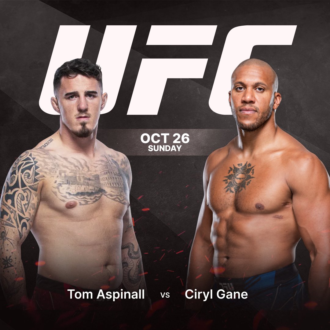 🚨Fight Night🚨
Tom Aspinall vs Ciryl Gane

Guess the match result for a chance to win $22 💸