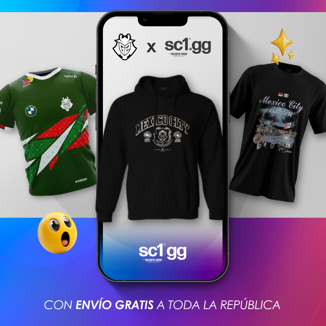 sc1mx's tweet image. 🔥 Representa al gigante europeo con estilo gamer. @G2esports está en la casa con su merch oficial en SC1.
Recuerda que tenemos Envío gratis a todo México 📦
#PlayDifferent #SC1