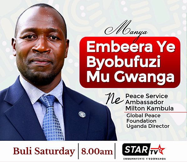 Join me live on Star TV today Saturday 25th October 2025 from 8–10 AM as we dive into real conversations shaping our nation. Don’t miss it! #StarTVLive #UgandaDecides2026 #PeaceAndLeadership