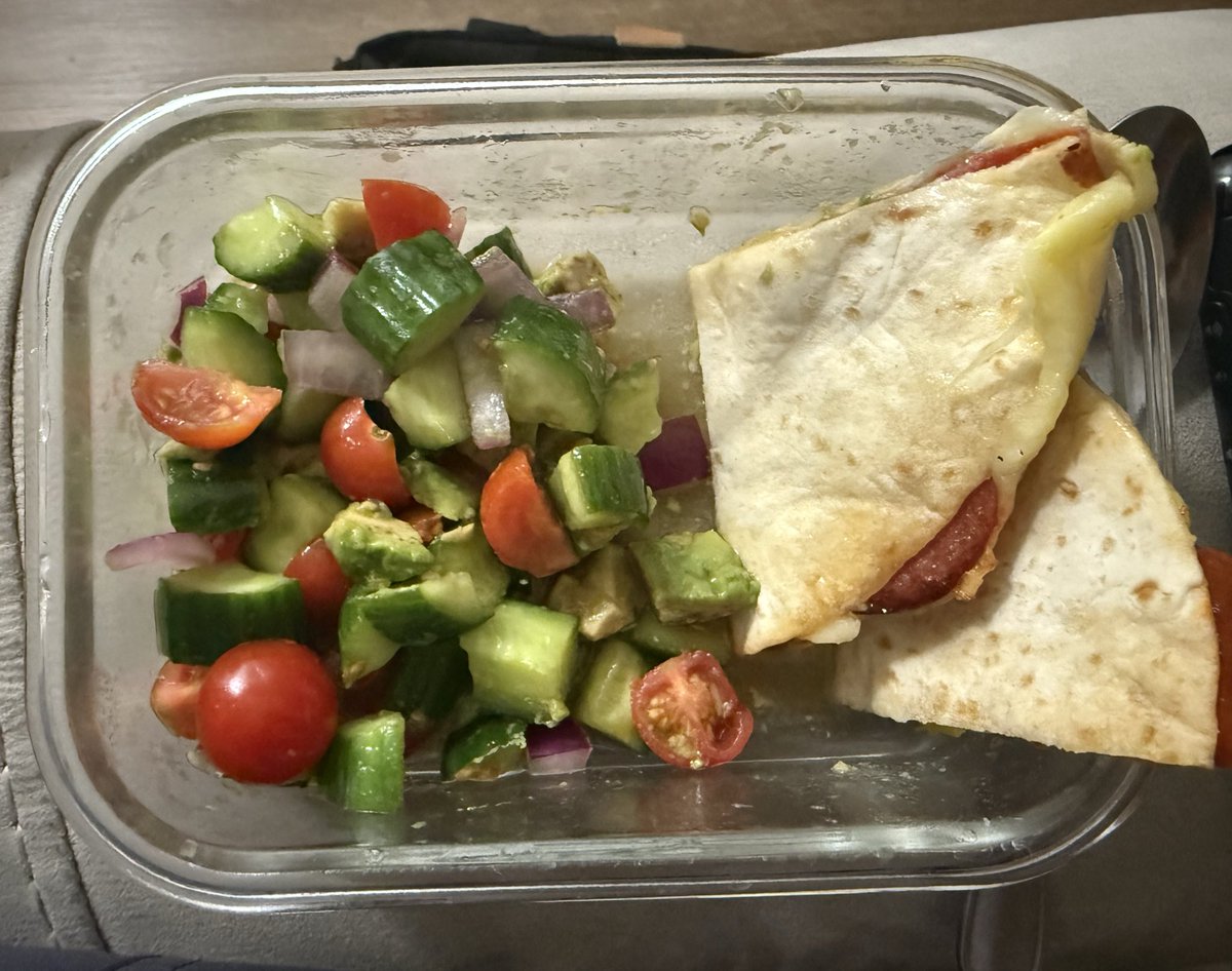 a salad and italian quesadilla for lunch tonight :)