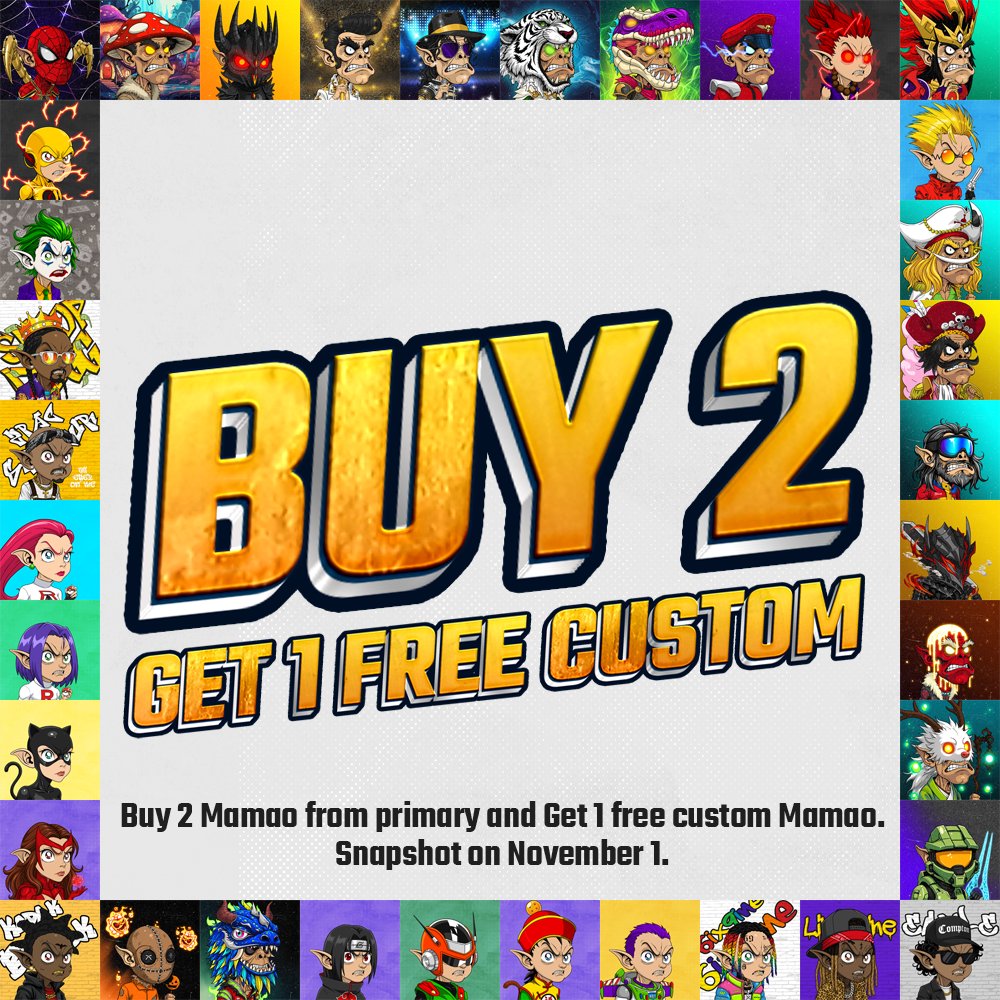 Mamao NFT #Giveaway 🎁
👉xrp.cafe/collection/mam…

📌Rules:
✅Follow me
✅Like &amp; Retweet
✅Tag Friends

⏰72
#xrp #xrpl #xrphasnfts #nft #XRPCommunity #XRPFamily #XRPHolders #XRPCafe #XRPLNFT #XRPNFT

x.com/Mamaodamao/sta…