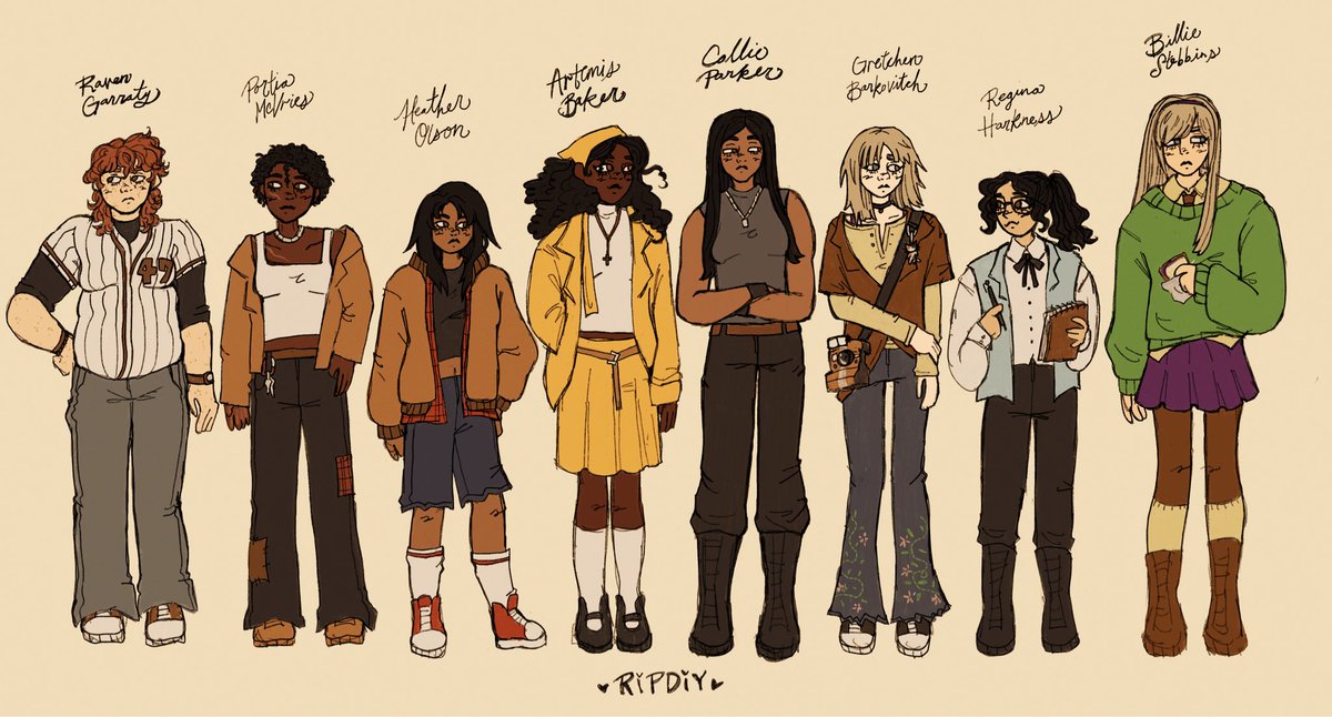 ripdiy's tweet photo. my interpretation on how fem!walkers would look #thelongwalk and yes they’re all lesbians https://t.co/NsX6ytG3lC