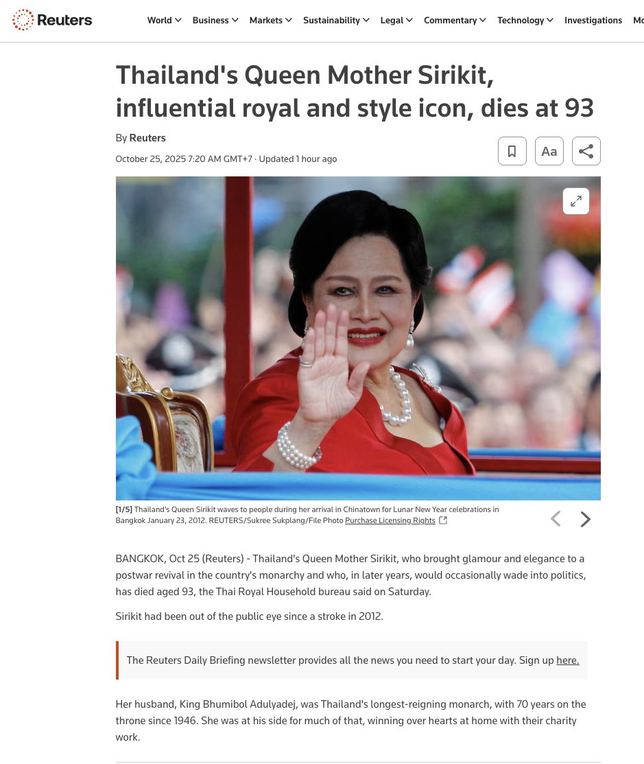 chaiyasan_ptw's tweet photo. รอยเตอร์ส ยกย่อง #สมเด็จพระนางเจ้าสิริกิติ์ เป็นผู้ทรงอิทธิพลด้านแฟชั่นสะกดสื่อทั่วโลก 
ระหว่างการเยือนสหรัฐ นิตยสารไทม์ให้คำนิยามว่า "หุ่นเพรียวบาง" และ "สตรีนิยมผู้ยิ่งใหญ่" หนังสือพิมพ์รายวันฝรั่งเศส L'Aurore ให้คำนิยามว่า "น่าหลงใหล" #QueenSirikit https://t.co/3eadVWGUXM