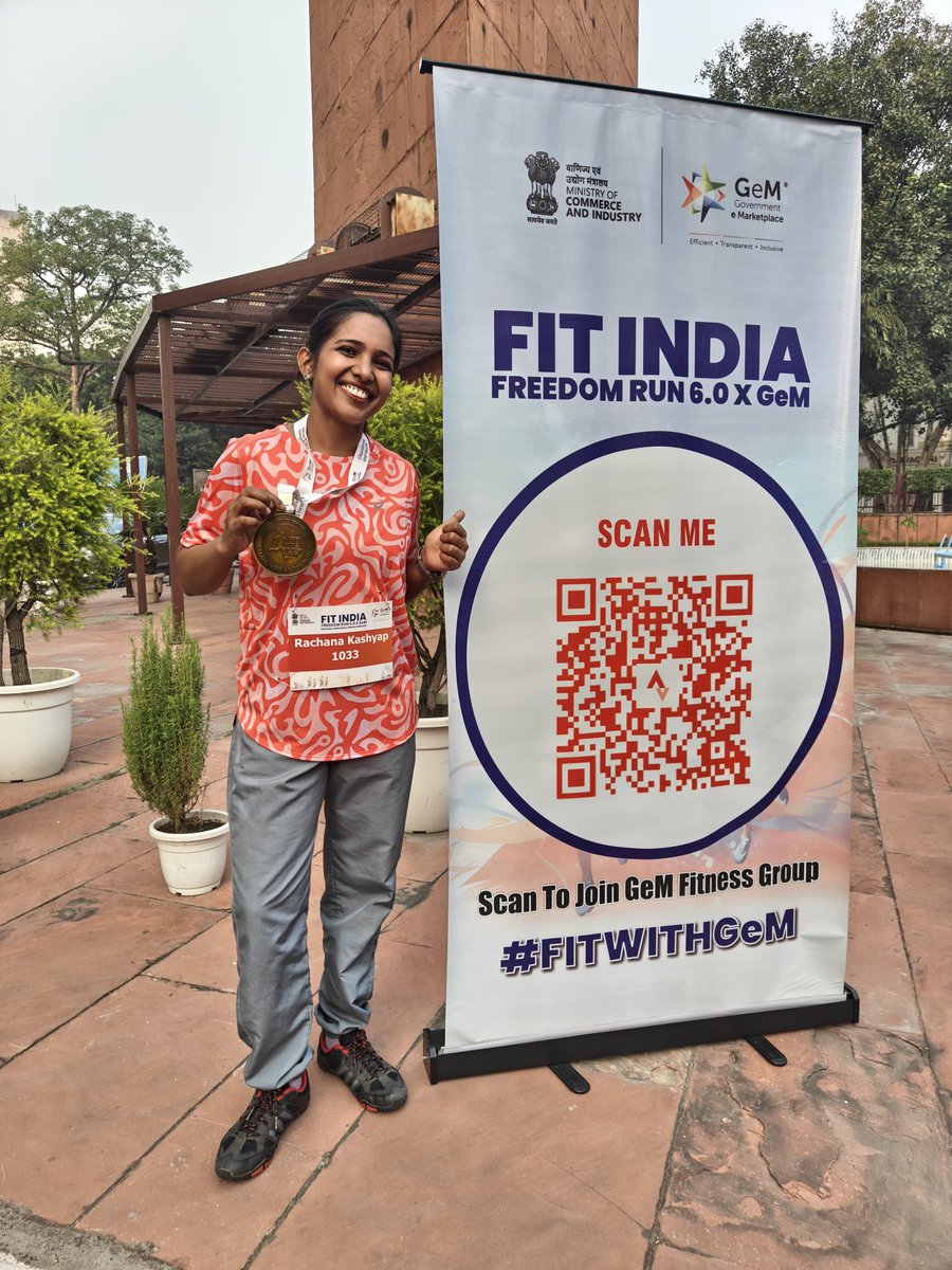 DigitalRachana's tweet photo. I am a Finisher! #FitIndiaFreedomRun6 
#FitWithGeM

@GeM_India https://t.co/W86eRre5M8