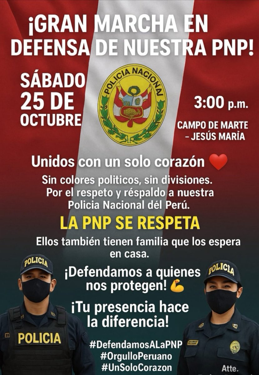 ScottDorian4's tweet image. 25 DE OCTUBRE 
MARCHA EN APOYO A LA POLICIA DEL PERU
#TerrorismoNuncaMas 
#Panorama 
#CuartoPoder 
#PuntoFinal  
#GeneracionZ 
#Terrvko #Trvko