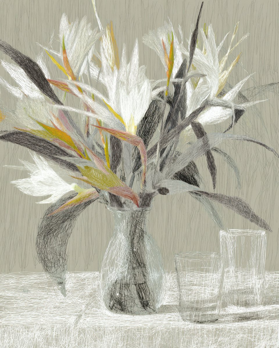 a1111ac011d0's tweet image. NEW NATURE / Still-life with Tropical Flowers
(code & AI series)