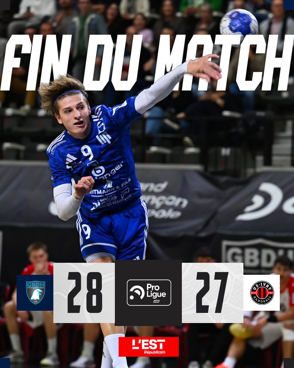 gbdh_handball's tweet photo. ⏱ 𝗙𝗜𝗡 𝗗𝗨 𝗠𝗔𝗧𝗖𝗛

𝗠𝗔𝗚𝗜𝗜𝗜𝗜𝗜𝗜𝗤𝗨𝗨𝗨𝗨𝗘𝗘 🤯 ! Les hommes de Christophe VIENNET ont complètement changé de visage en seconde période et retrouvent le chemin de la victoire ce soir
 
𝘚𝘤𝘰𝘳𝘦 𝘰𝘧𝘧𝘦𝘳𝘵 𝘱𝘢𝘳 L'Est Républicain Sports Franche-Comté 

#J08 https://t.co/TqBmAyC74T