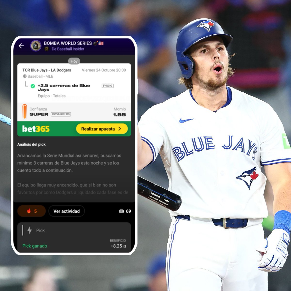 Medio mundo con Dodgers y nosotros con Blue Jays en contra de Snell. Lo que estamos firmando es muy de locos señores, espero estén consientes... 💸💪🏼

#Postseason #WANTITALL