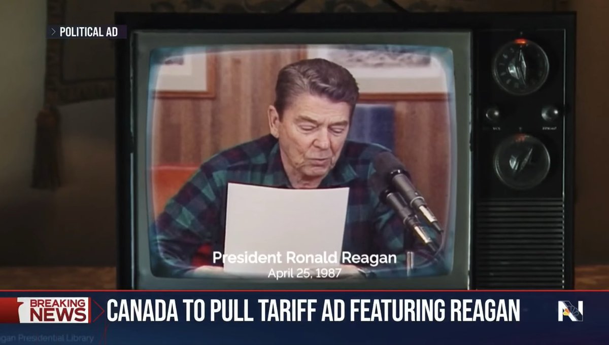 goodgrlbreabrea's tweet image. Fox Sports airing this pro-Canada anti-tariffs ad during the #ALCS and the #WorldSeries is too funny. How dare Ontario use Ronald Reagan&apos;s words against the US. 😂