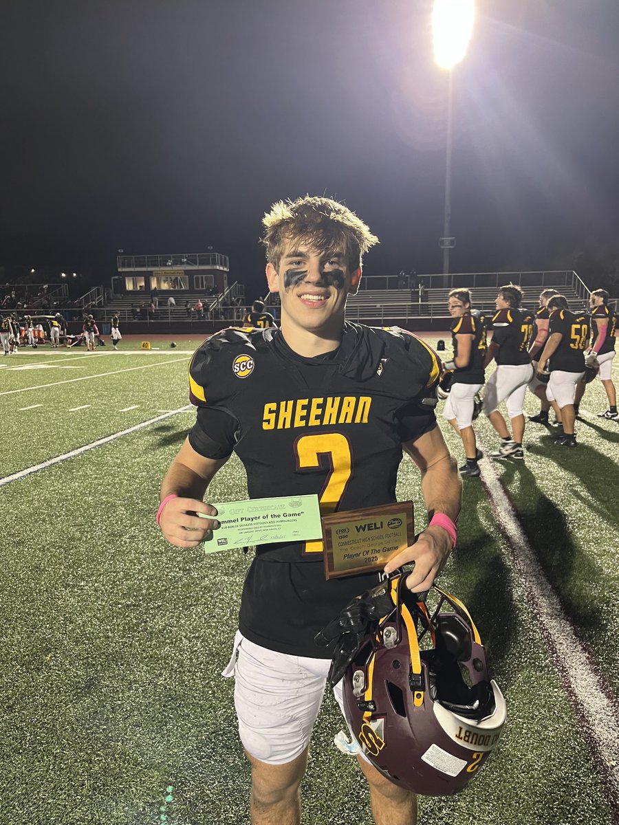 Josh Durant, Sheehan High School, rushed for 139 yards and scored the winning touchdown, in a 28-27 win over North Haven TheCoachWELI