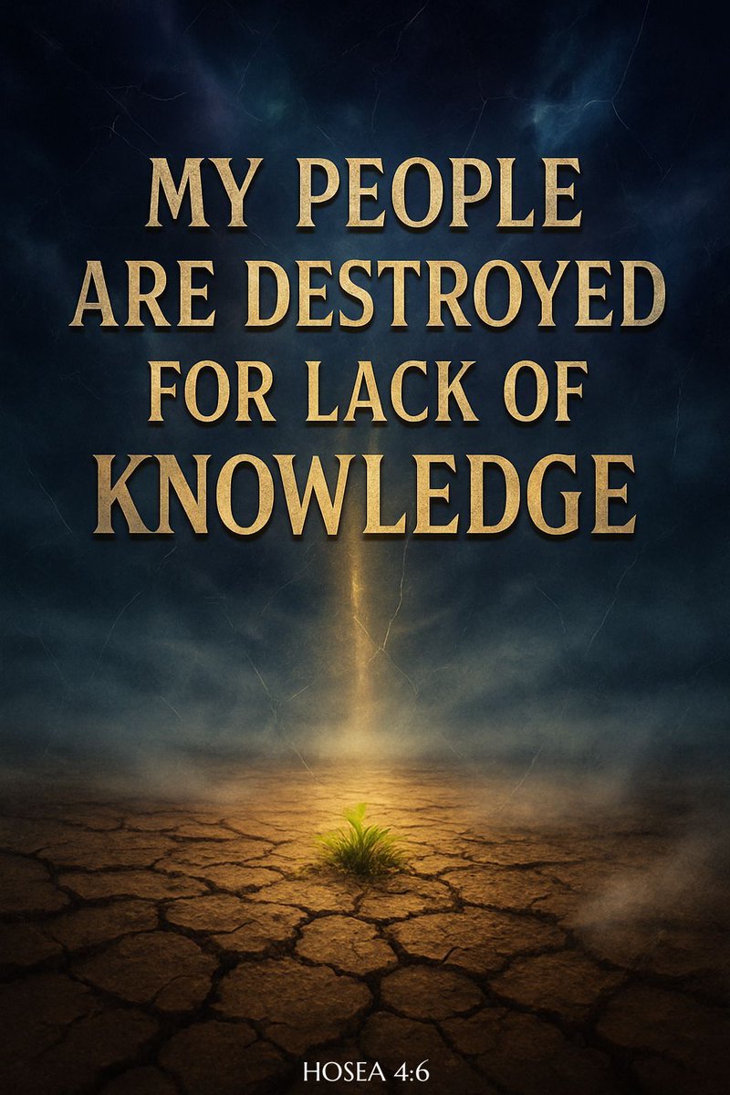 Hosea 4:6 "My people are destroyed for lack of knowledge." Amen! 🙏