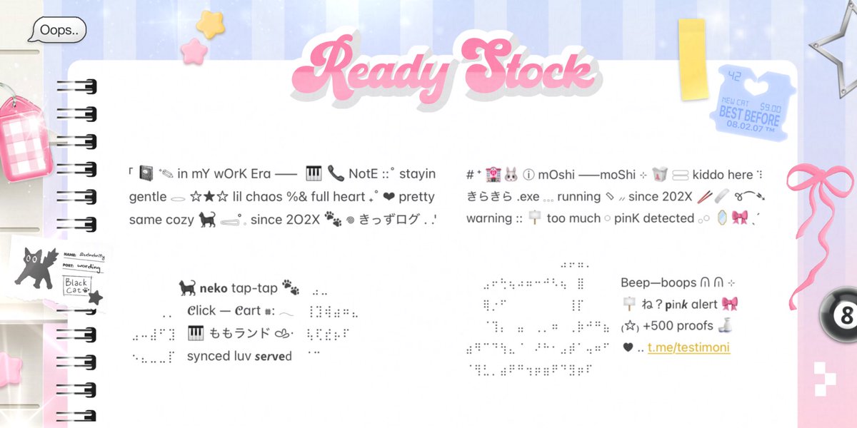 celnebrity's tweet image. ⠀⠀⠀⠀⠀
🛼⭐️ help repost pls ₊ ׁ ? —— thankyou &amp;gt;__&amp;lt;

⨳ ﾟ⌲ ˖  sena bawa 8 bundling pinned + bio ready stock nyang siap dijemput ❤︎ .ᐟ jangan lupa (@) setelah DM yAW ⓘ 𓂂𓏸 ツ

👛⠀IDR 8.500 / ea⠀📝⠀

꒰ #zonauang️ #zonajajan #zonaba ꒱
⠀⠀⠀