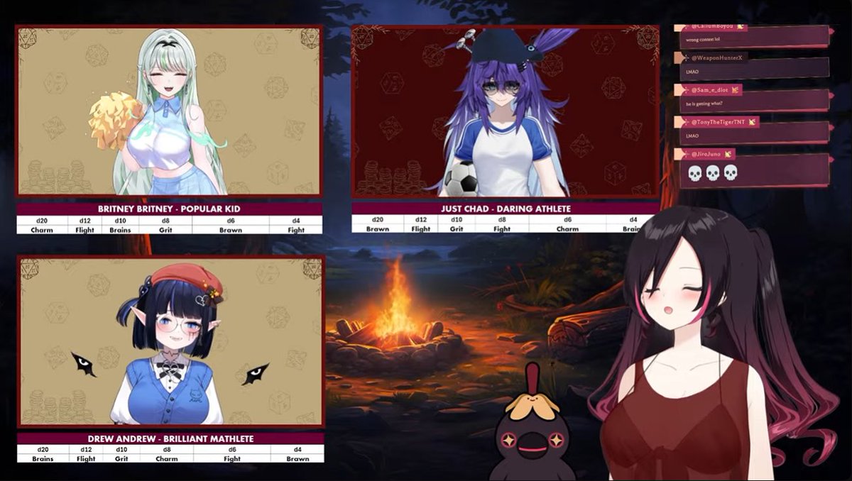 Weapon_HunterX's tweet photo. A night at camp turns deadly after a dare sends a camper deep into the darkest woods. A incredible TTRPG Lunalia one-shot DMed by Yumi. You did a INCREDIBLE job running the game and everyone played amazingly! 💚💜💙❤️
#AlivenHaunting #LiveDreaming #YumiGoneLive #NOVAeREPORT https://t.co/cWVGT06e6T