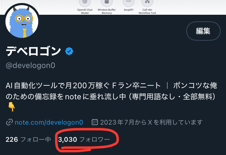 develogon0's tweet image. ← 一夜で爆伸ばしすぎて、フォロワー3,000名のスクショ撮れなかったヤツww
1ヶ月ちょいで1,300名ぐらい増えてるけどこっから更にギア上げてくわ❤️🔥
今後もnoteで有益情報をガンガン出してくのは当たり前だが、俺が実際に使ってるツールとか裏ワザあたりもコソコソ出そうかな?…
