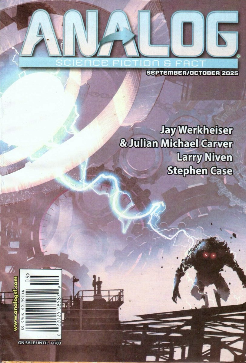 Sep/Oct 2025 <a href="/Analog_SF/">Analog Fiction&Fact</a> 
Election for Emprex moved up 7 years. "Elector" Sim wants to know why. Stephen Case
Salesbot is hyping a planet to engrams of Claudia &amp; Barton. Transmission comes from barren planet, huh? "In a Desolate Garden" Auston Habershaw   
sfbookreview.blogspot.com/2025/10/sepoct…