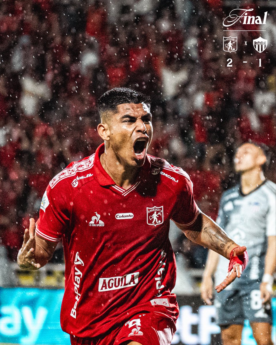 AmericadeCali's tweet image. AMÉ 🆚 JUN  [2-1]

|90+6 ⏱| FINAL DEL PARTIDO. ☑️ DOS VICTORIAS EN UNA SEMANA EN PALMIRA PARA SEGUIR EN LA PELEA. ¡VAMOS, ROJO! 🔥🔥

#AMÉxJUN
#LigaBetPlay