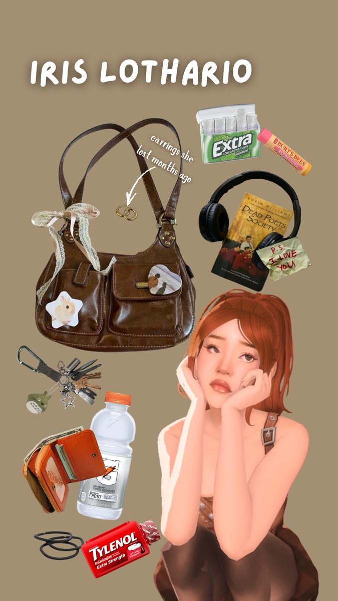 tiredfroggiesim's tweet image. What’s in my sims bags (bc I miss this trend)