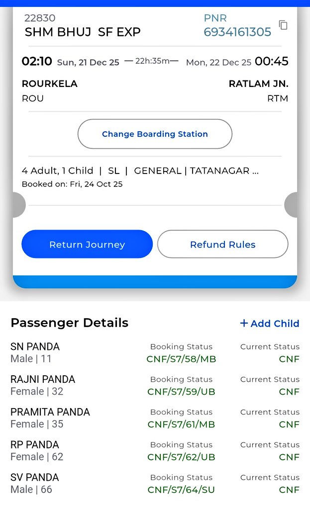 biswakesan1988's tweet image. Respected @AshwiniVaishnaw Sir,
PNR: 6760179827,6934161305
We’re 11 members (incl. senior parents &amp;amp; 6-month baby), but got no lower berths though all tickets are confirmed.
Kindly arrange at least 3 lower berths 🙏
#RailwayHelp @RailMinIndia