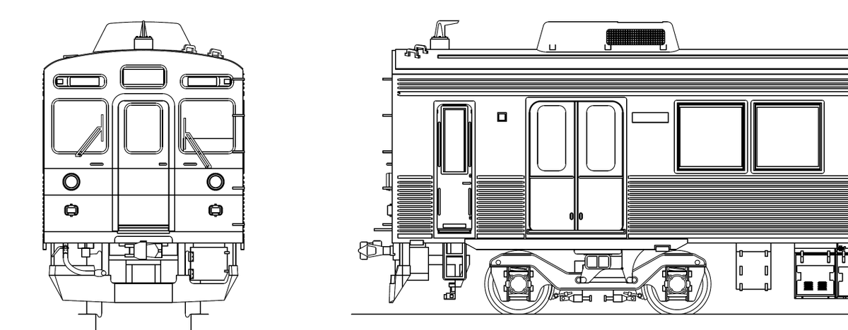 東急電鉄8500系 前面拡大】図面 こちらは前面の拡大図 ①AB