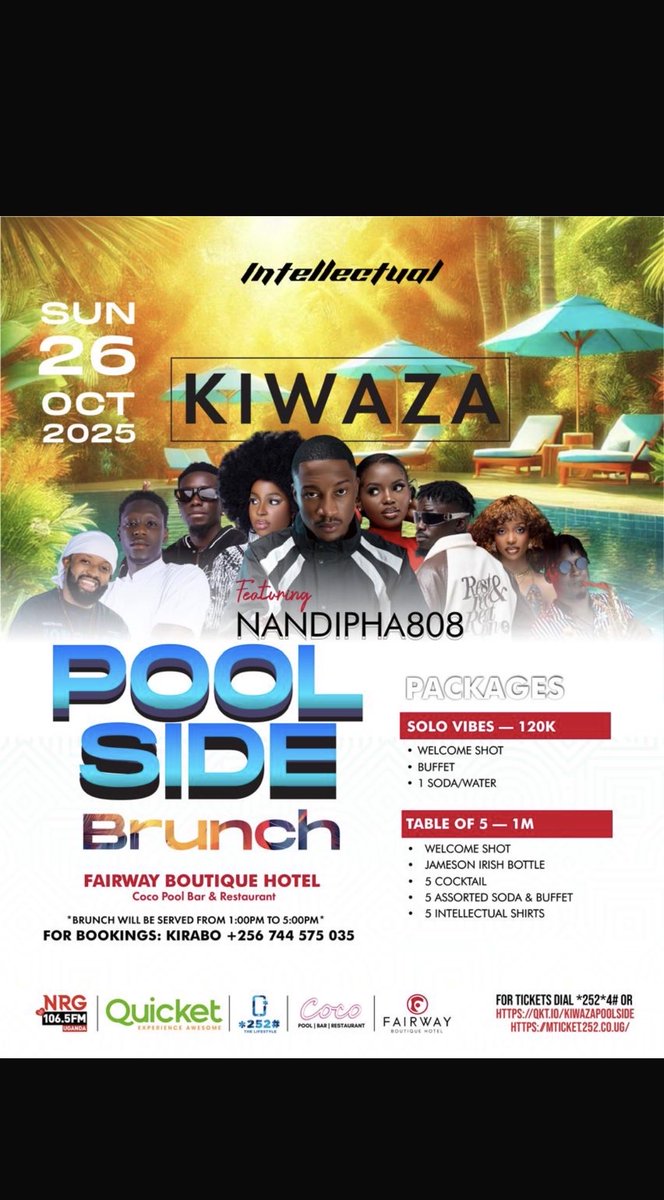 DenzelUG's tweet photo. When I say NANDI
You say PHAAAA
โฆ..
NANDI โฆ PHAAAAA is here in Uganda!
#KiwazaBrunch is totally on tomorrow at @FairwayHotelKla headlined by #Nandipha808 https://t.co/FchIjUmGJc
