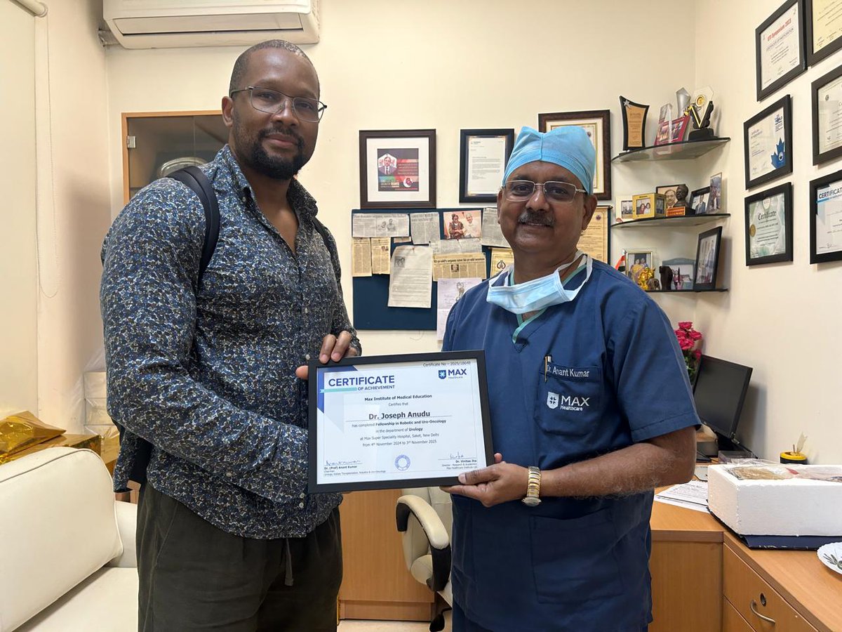 🎉 Congratulations Dr. Joseph Anudu! 🇨🇭🇩🇪🇮🇳
We are delighted to congratulate Dr. Joseph Anudu, originally from Germany and a Swiss citizen, on successfully completing his one-year Fellowship in Uro-Oncology and Robotic Surgery at Max Super Speciality Hospital, Saket, New Delhi.