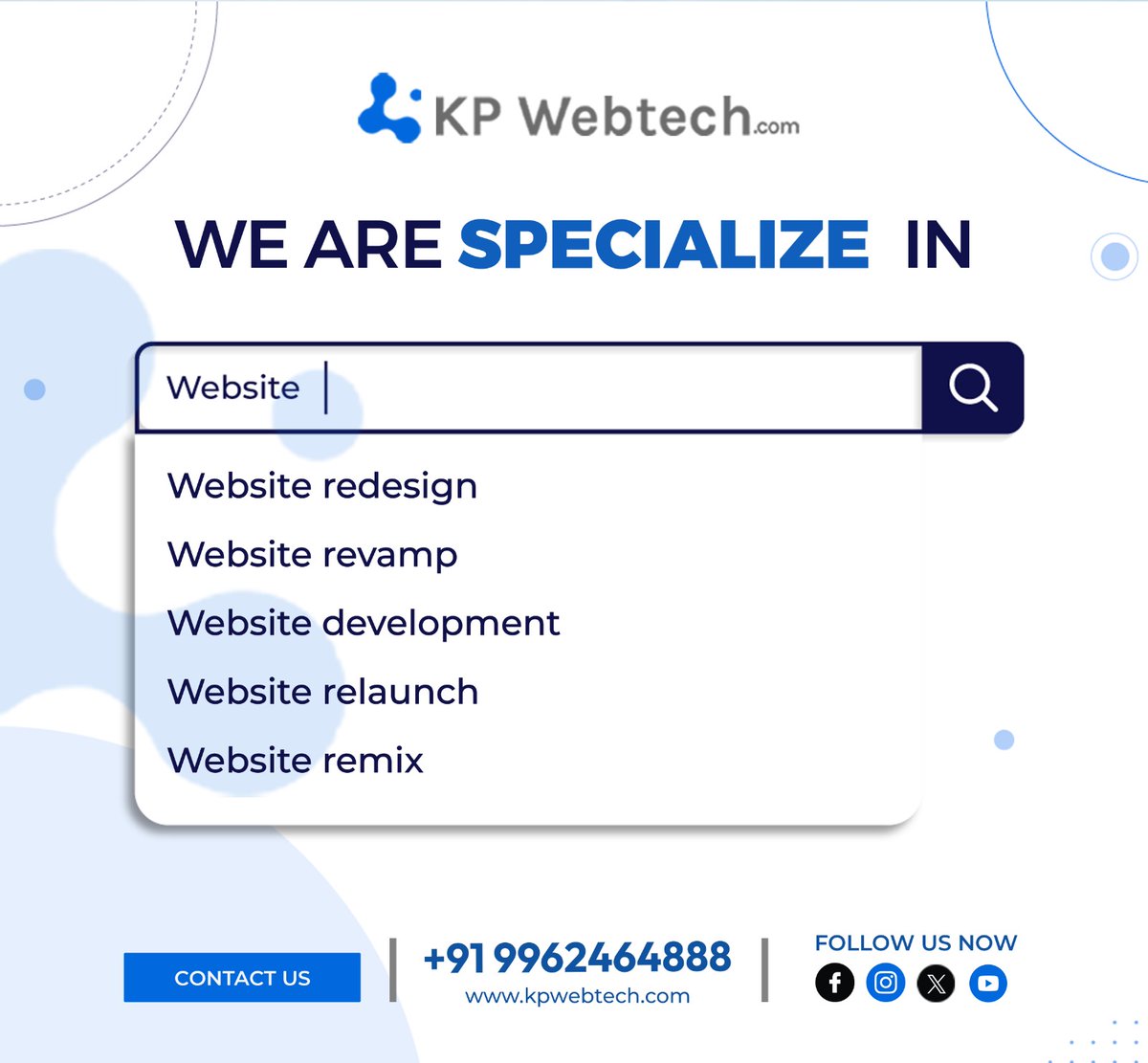 KpWebtech's tweet image. ✨ Give Your Online Presence a Fresh Start! ✨

At KP Webtech, we specialize in transforming your website into a powerful business asset.

✅ Website Redesign
✅ Revamp &amp;amp; Relaunch
✅ Custom Development

📞 +91 99624 64888
🌐 kpwebtech.com/web-design-com…

#websitedesign #kpwebtech