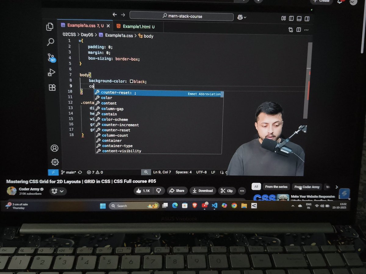 __aman_verma's tweet image. Lecture 5 — CSS Grid
→ Learned about fr units
→ Used grids instead of flexbox
→ Controlled rows &amp;amp; columns easily
CSS Grid
#CSS #CSSGrid #Lecture5 #Coding #WebDev #rohit_negi9
#coderarmy