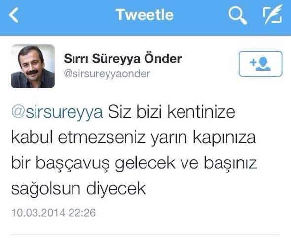 Uzun lafın kısası sırrı süreyya önder teröristtir ona geçmiş olsun diyene SG dedik