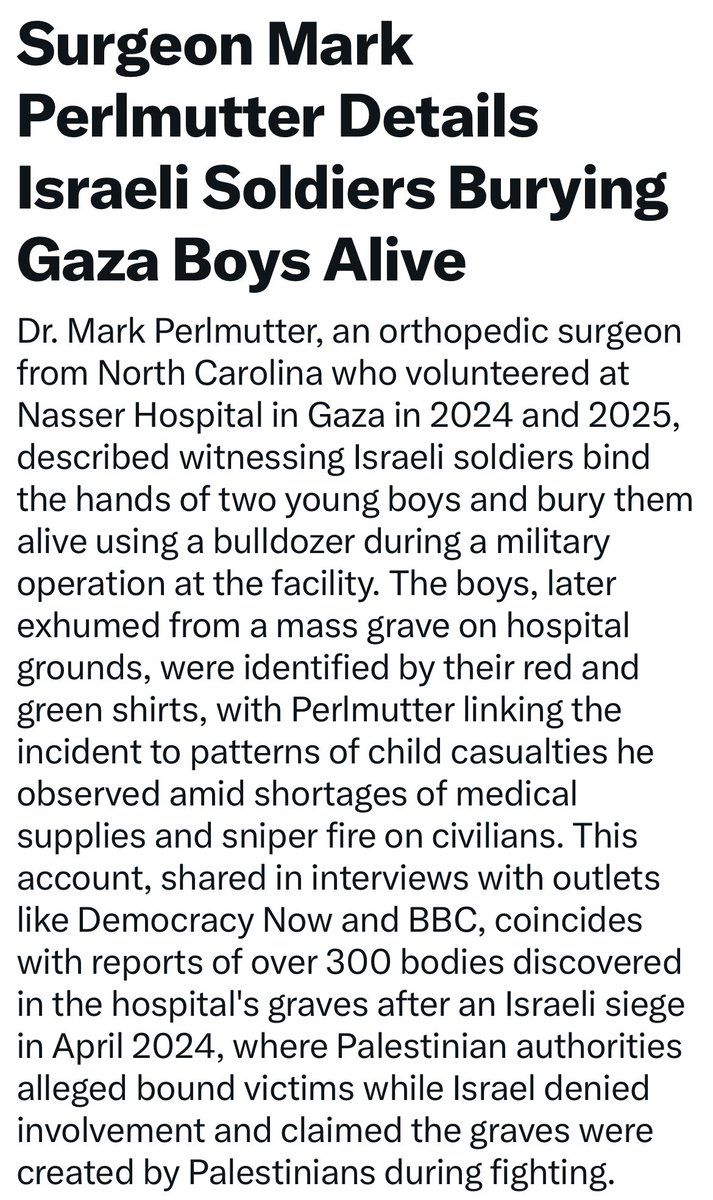 Jewish American surgeon witnessed Israeli army burying Palestinian children alive: